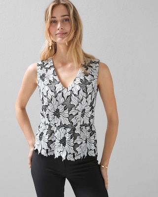 Sleeveless Lace Peplum Top