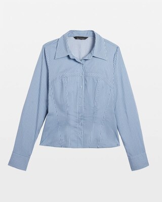 Long Sleeve Corset Poplin Shirt click to view larger image.