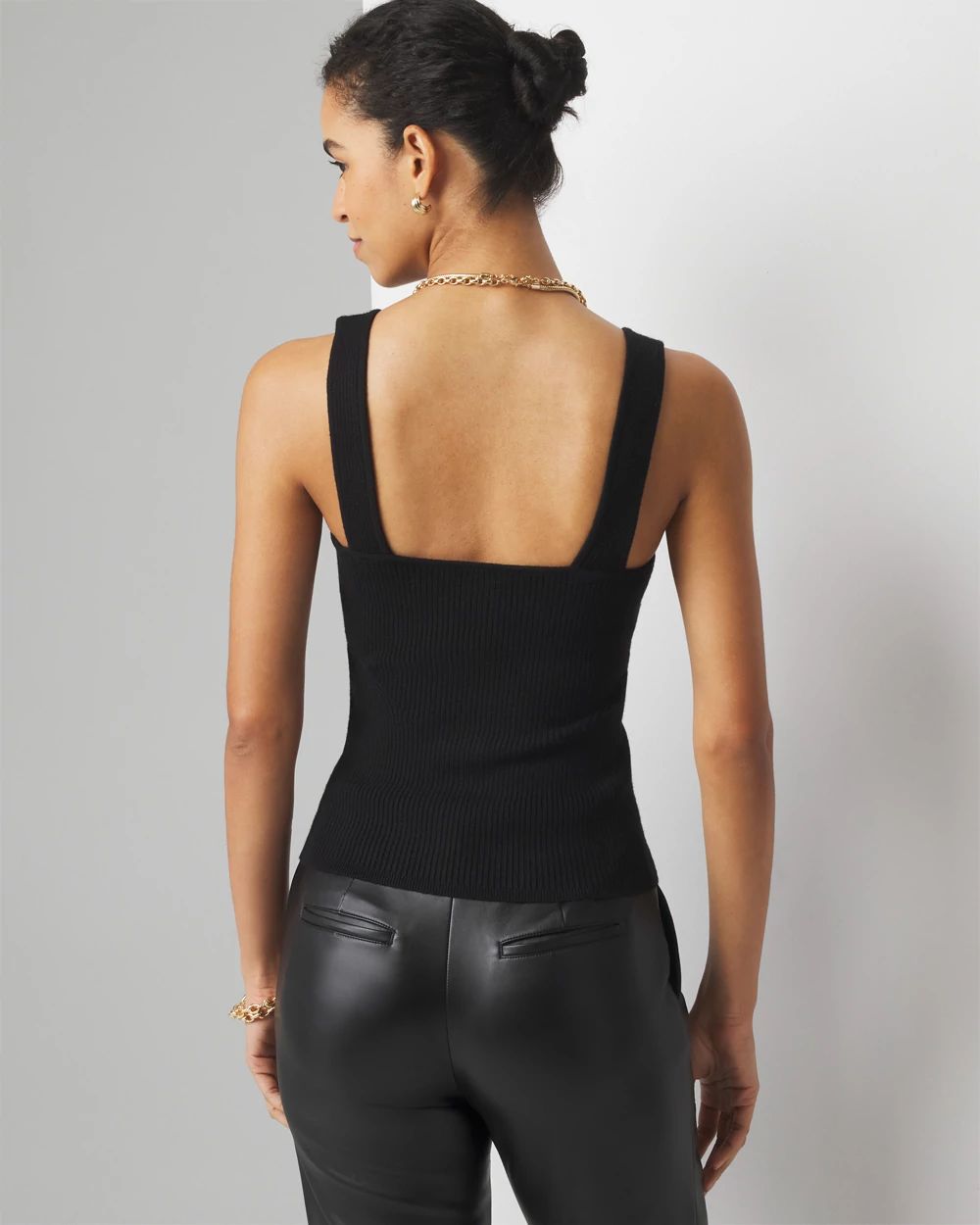 Ribbed Knit Sweater Tank click to view larger image.