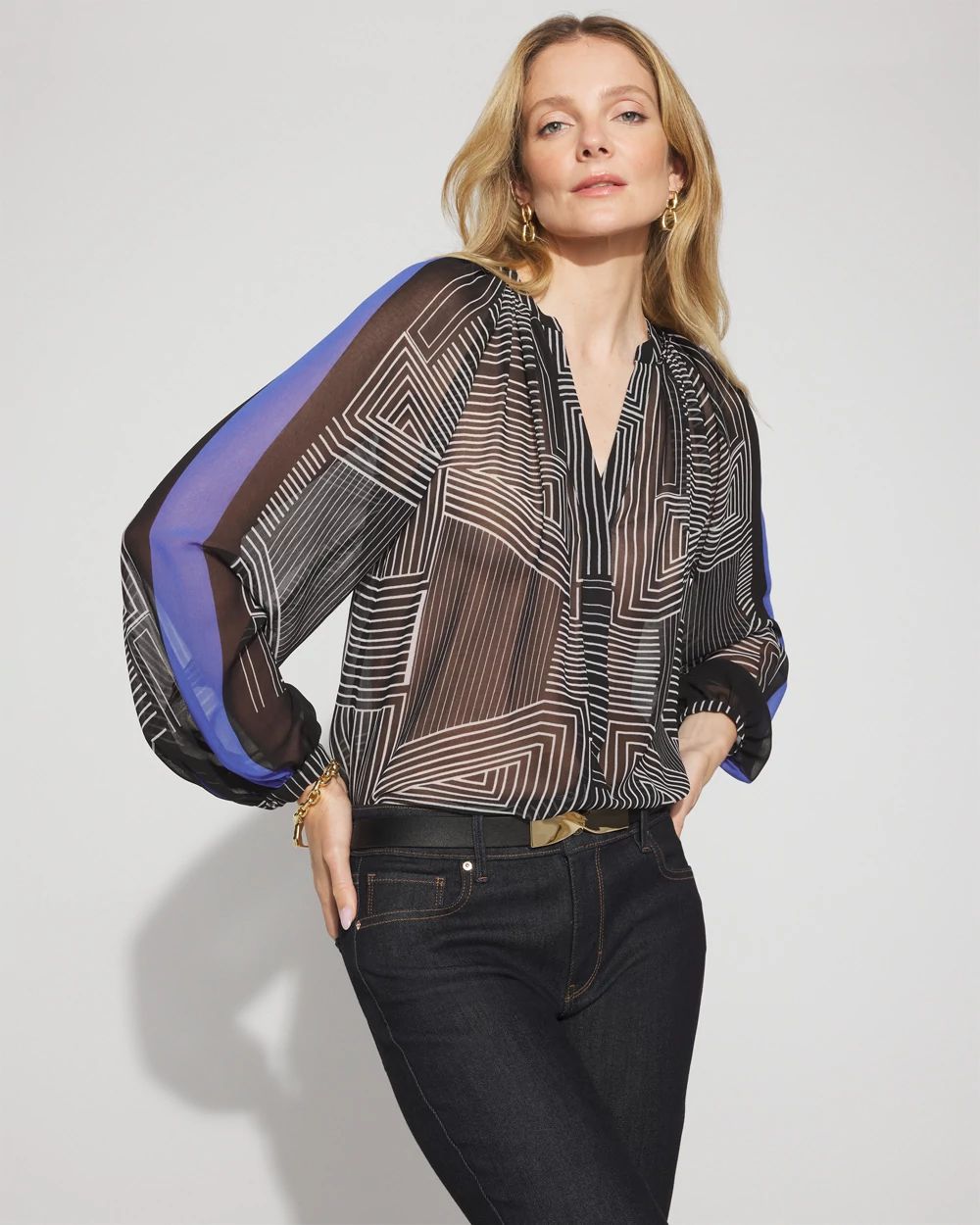 Raglan Sleeve Georgette Blouse