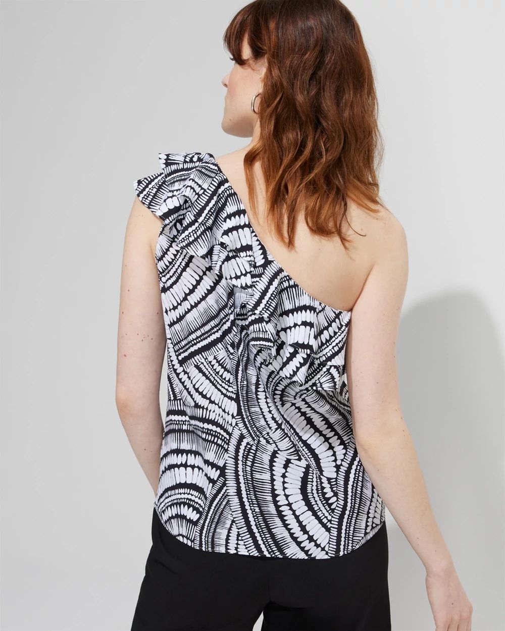 Outlet WHBM One Shoulder Flounce Blouse