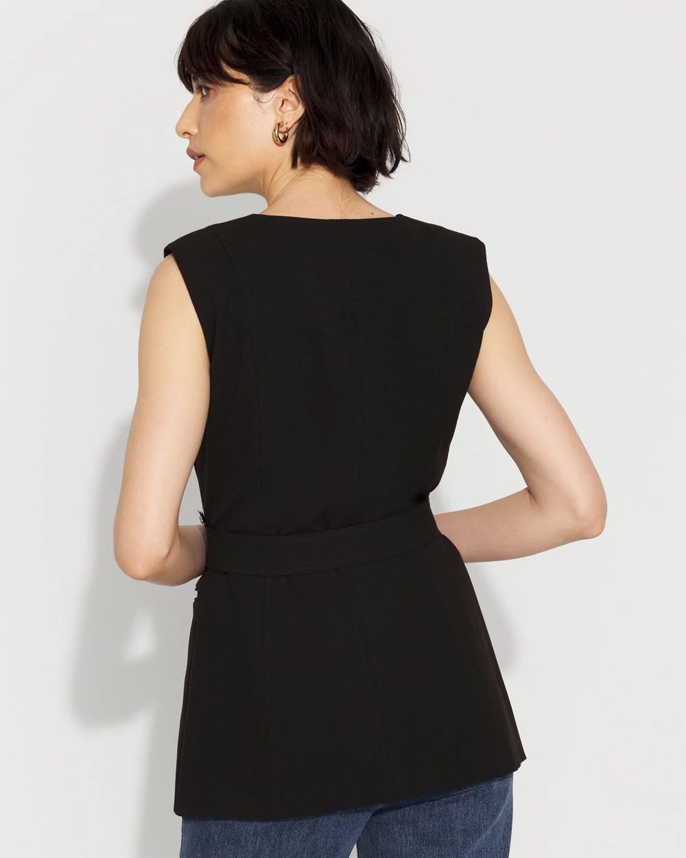Embellished Crepe Vest