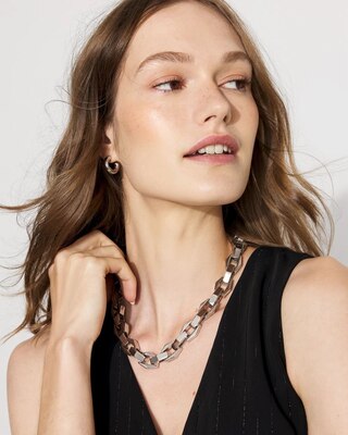 Geometric Links Necklace click to view larger image.