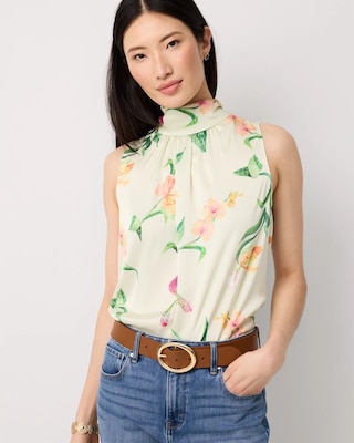 Bow Back Satin Halter Blouse