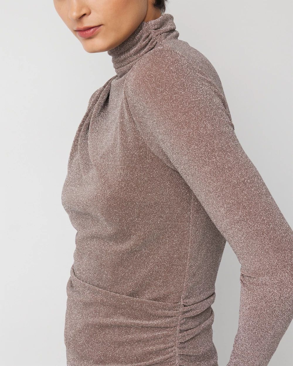 WHBM FORME™ Stretch Metallic Long-Sleeve Tee click to view larger image.