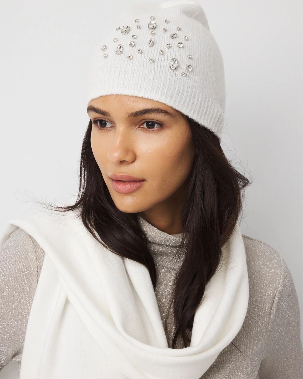 Rhinestone Beanie Hat click to view larger image.