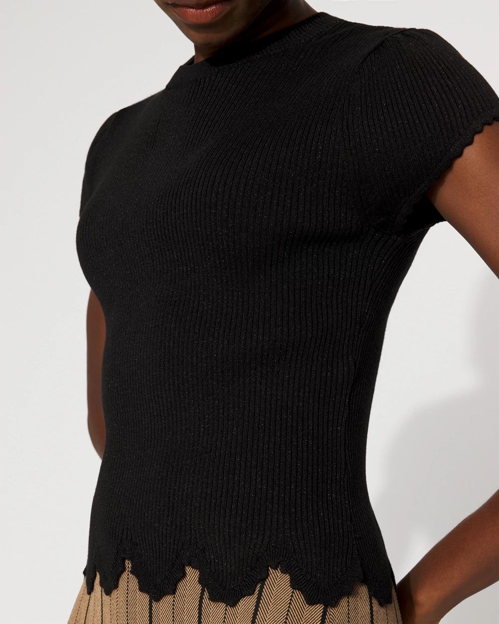 Scalloped Shimmer Sweater