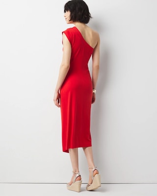 One-Shoulder Midi Dress click to view larger image.