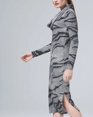 Tiger-Print Cozy Sweater Dress