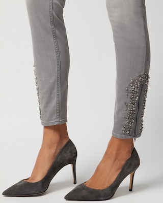 Mid-Rise Skinny Ankle Novelty Hem Jeans
