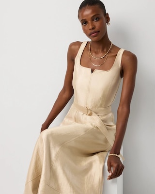 Fit + Flare Notch Neck Midi Dress click to view larger image.