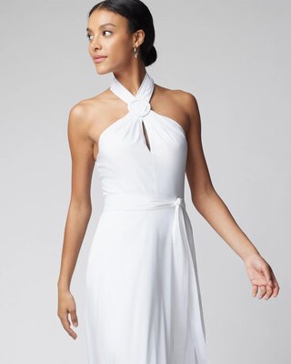 Poplin Halter Midi Dress