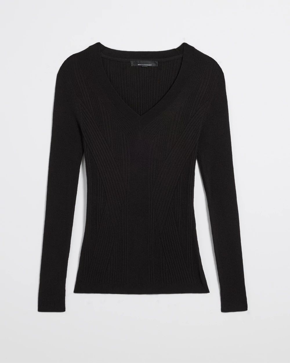 Long Sleeve Cashmere Blend V-Neck Top