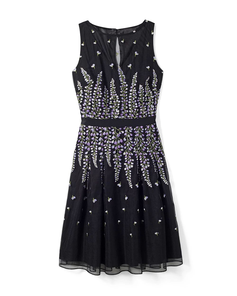White house black market embroidered dress top