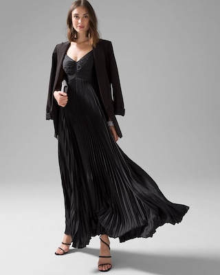 Satin Pleated Maxi Dress