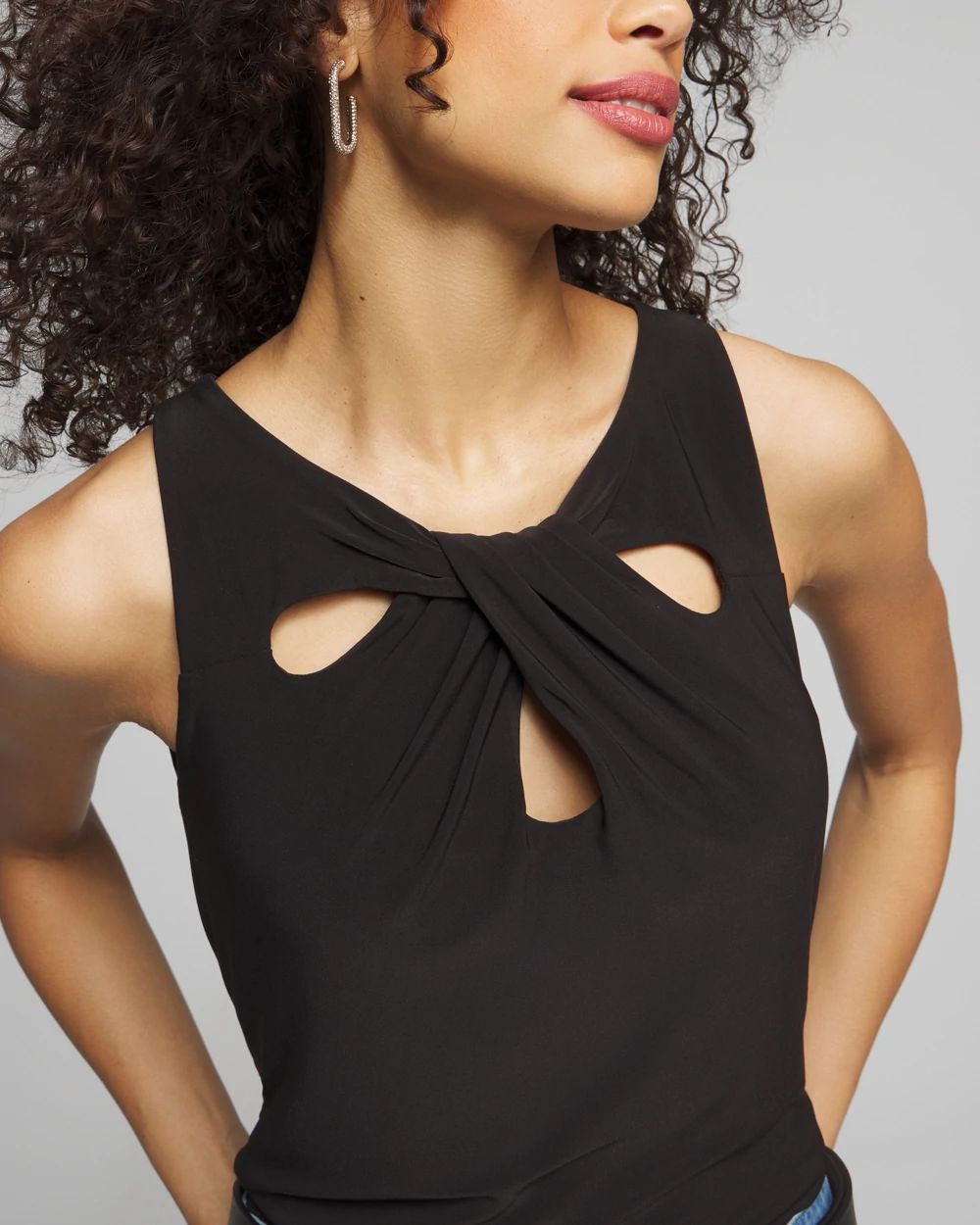 Outlet WHBM Sleeveless Keyhole Cutout Top