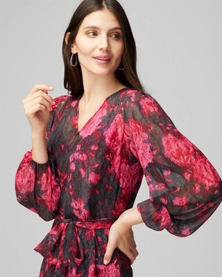 3/4-Sleeve Godet Dress