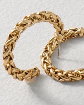 Goldtone Chain Hoop Earrings