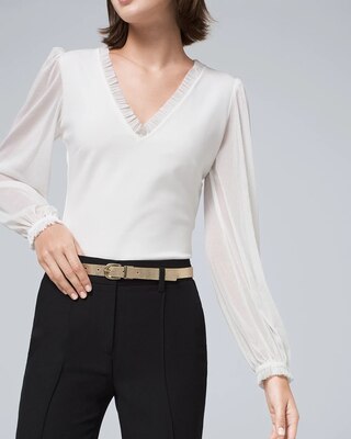 Reversible Metallic Skinny Belt