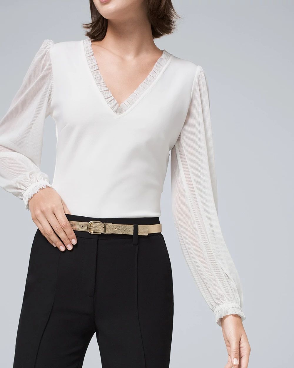 Reversible Metallic Skinny Belt