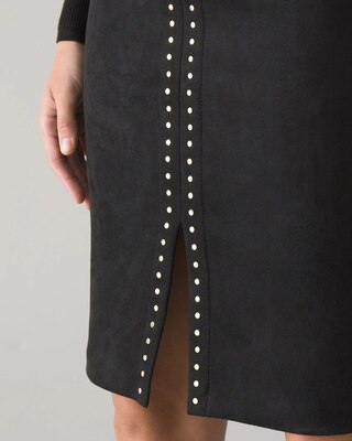 Petite Faux Suede Studded Pencil Skirt