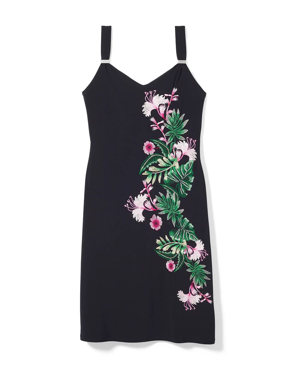 Petite Embroidered Matte Jersey Tank Dress click to view larger image.