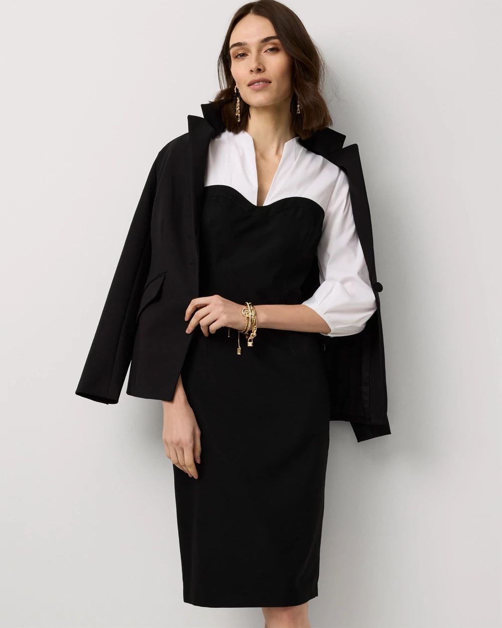 Poplin Shirt Sheath Dress