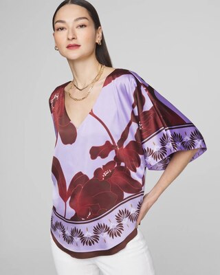Satin Kimono Sleeve Blouse