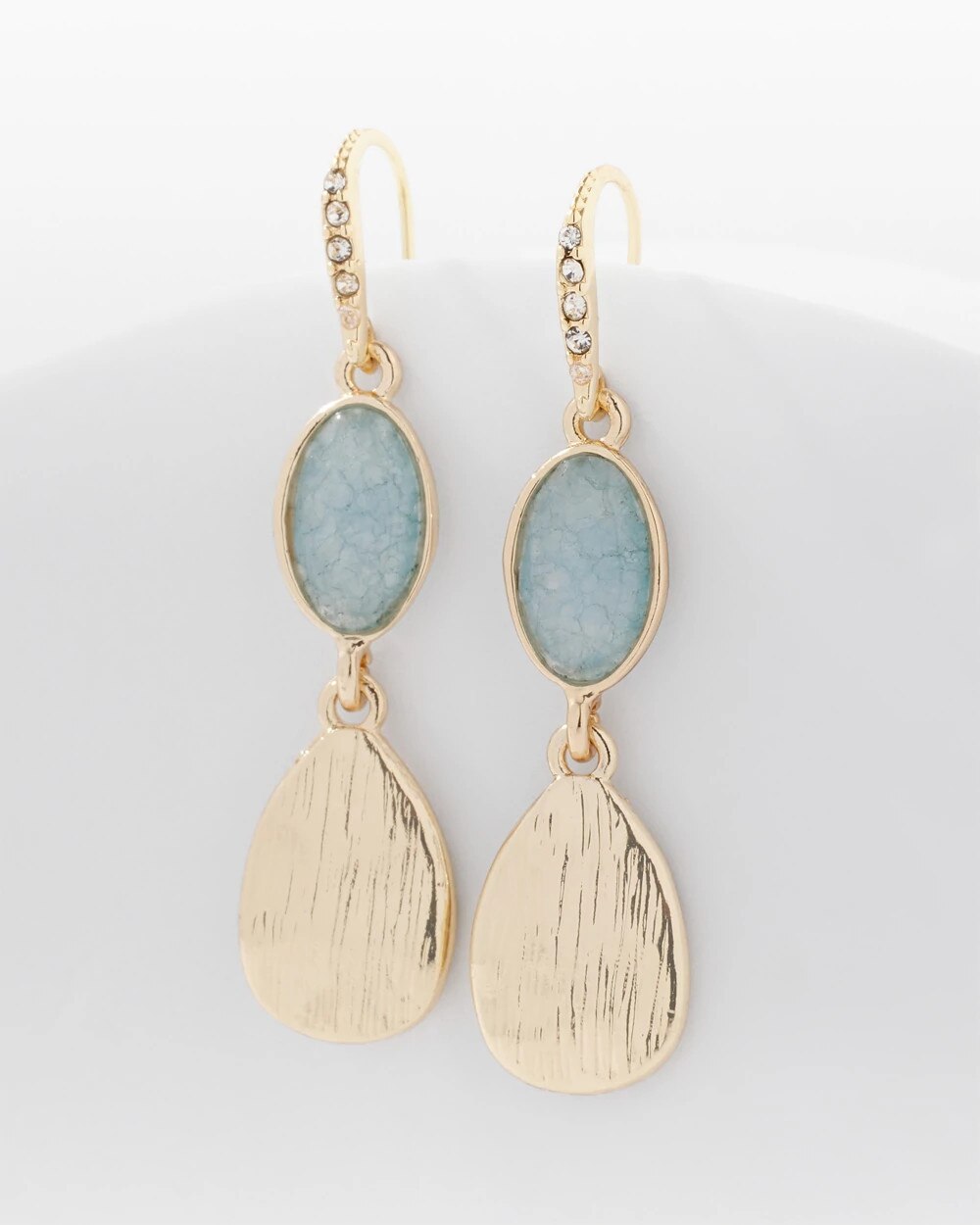 Blue Stone Drop Earrings - image 4