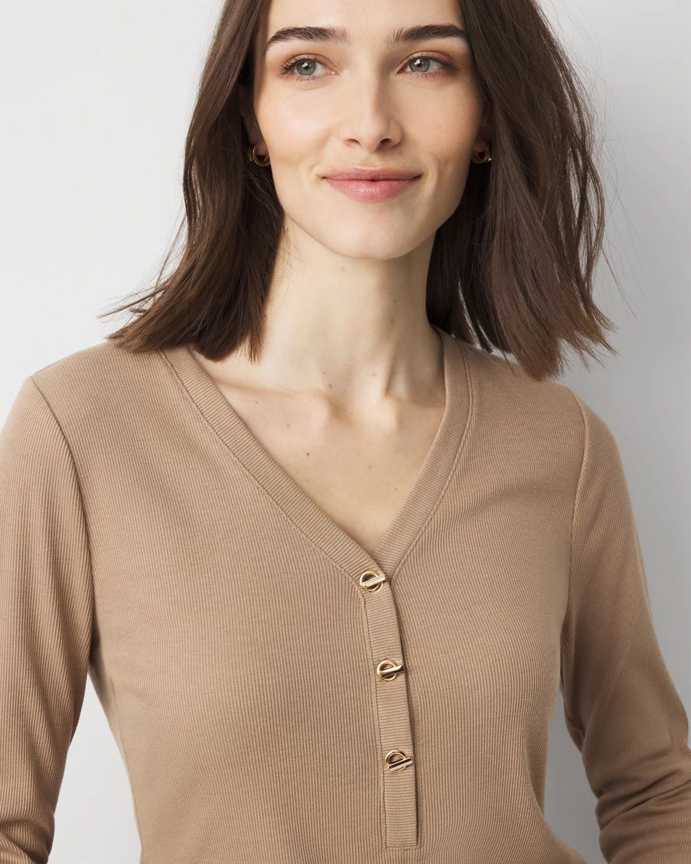 Turnlock Long Sleeve Henley Tee click to view larger image.