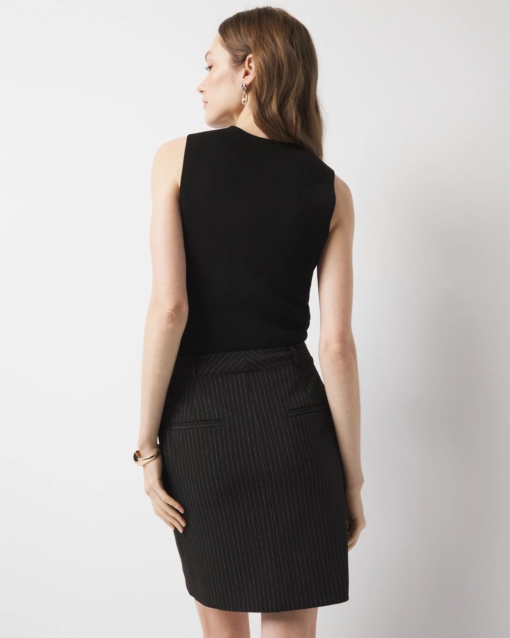 Petite Pinstriped Mini Skirt
