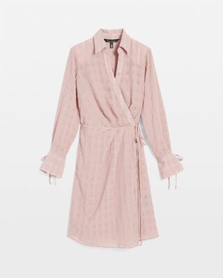 Tie-Detail Chiffon Shirt Dress click to view larger image.