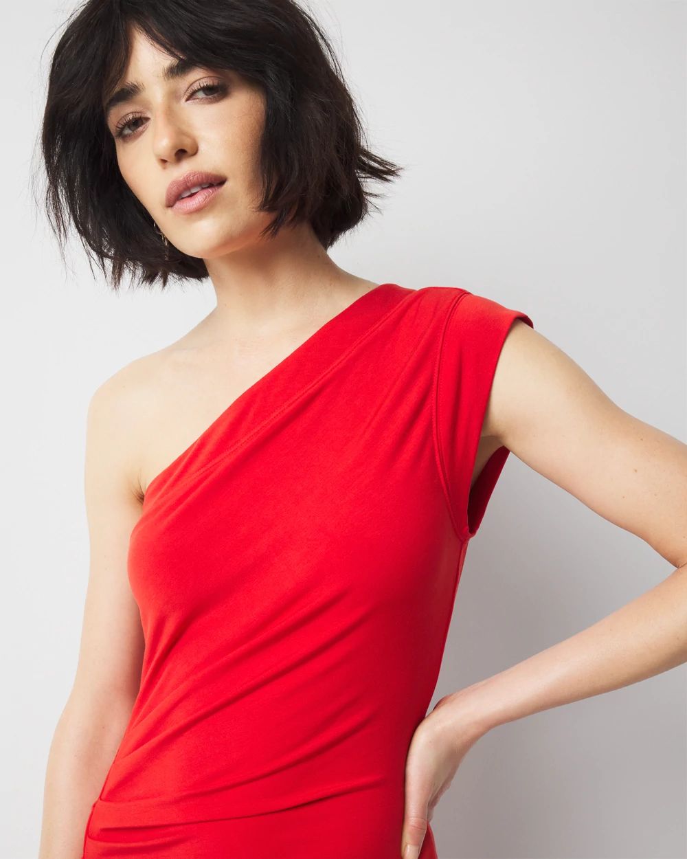 One-Shoulder Midi Dress