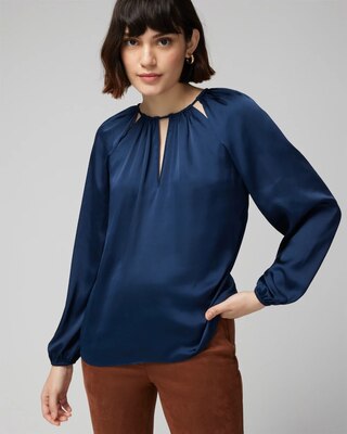Long Sleeve Cutout Detail Blouse