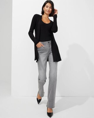 Outlet WHBM Wide-Rib Long Belted Cardigan