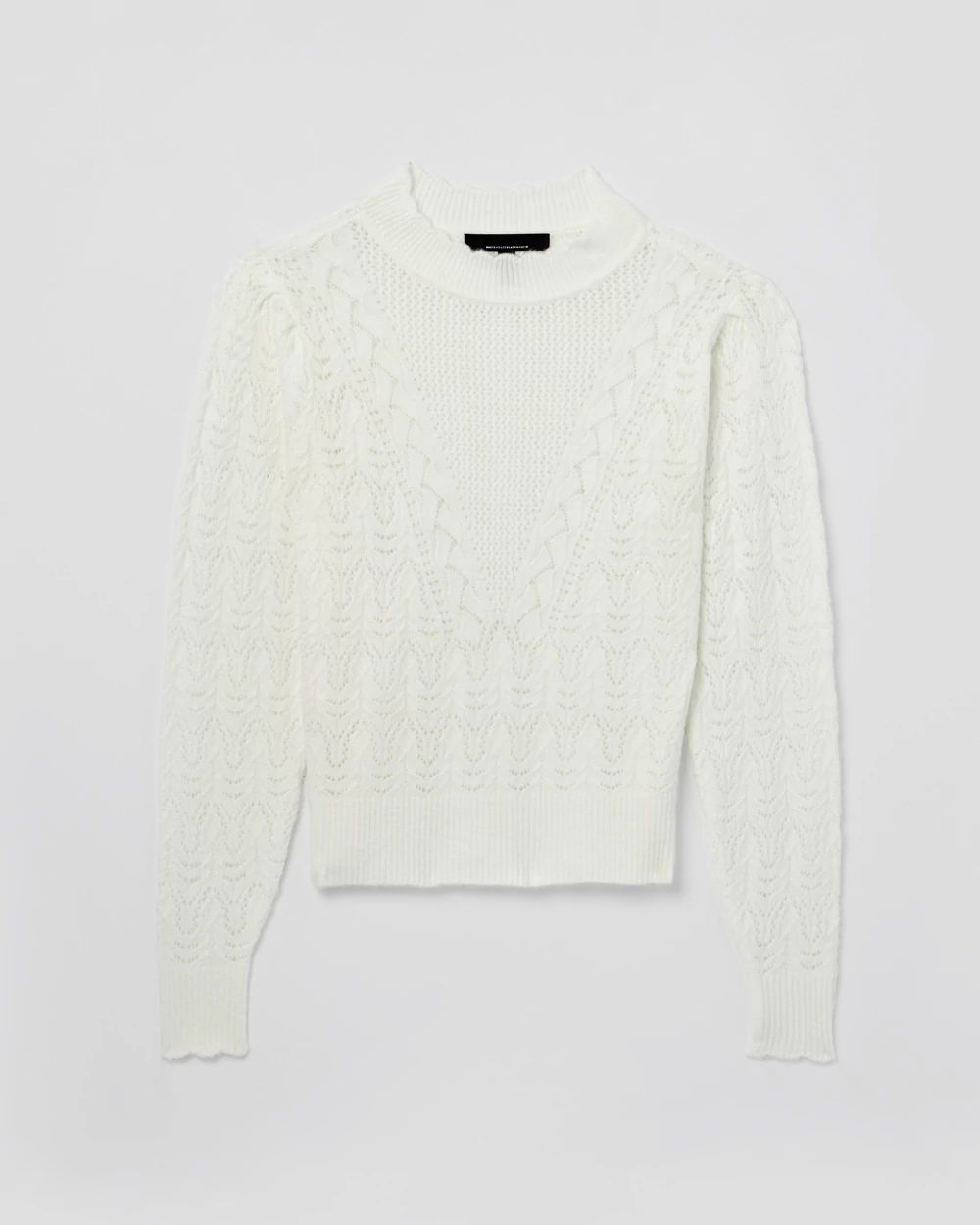 Pointelle Mockneck Sweater