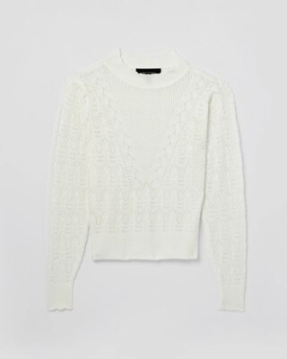 Pointelle Mockneck Sweater