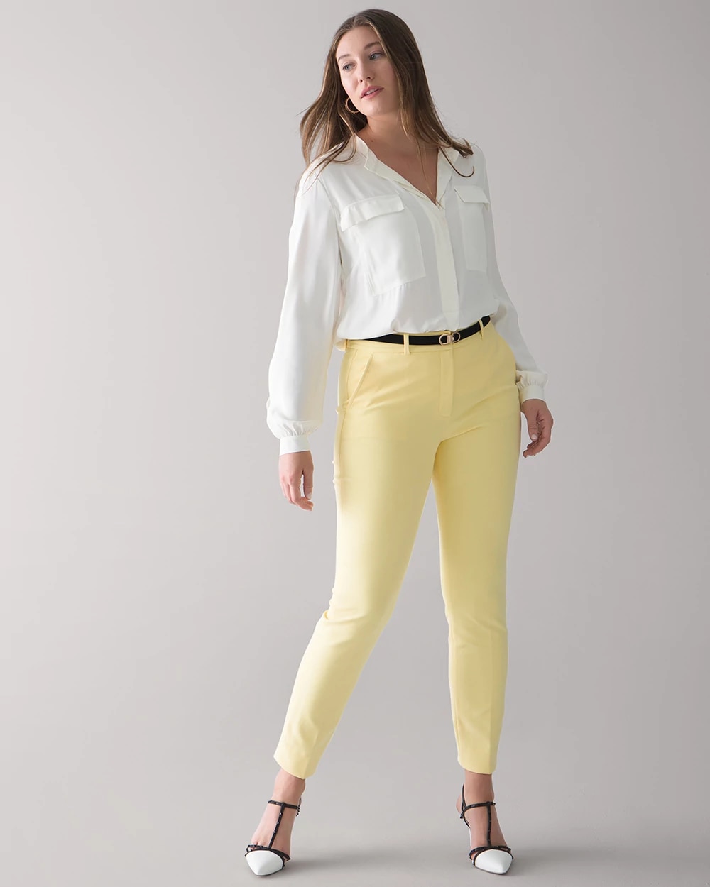 Product image for Curvy-Fit Comfort Stretch Slim Ankle Pants