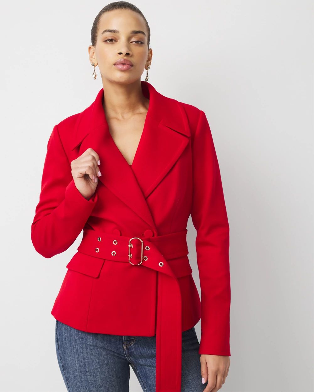 Belted Ponte Jacket
