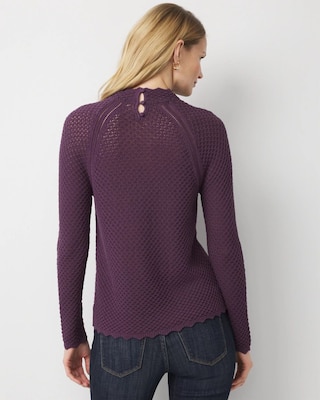 Pointelle Pullover Sweater click to view larger image.