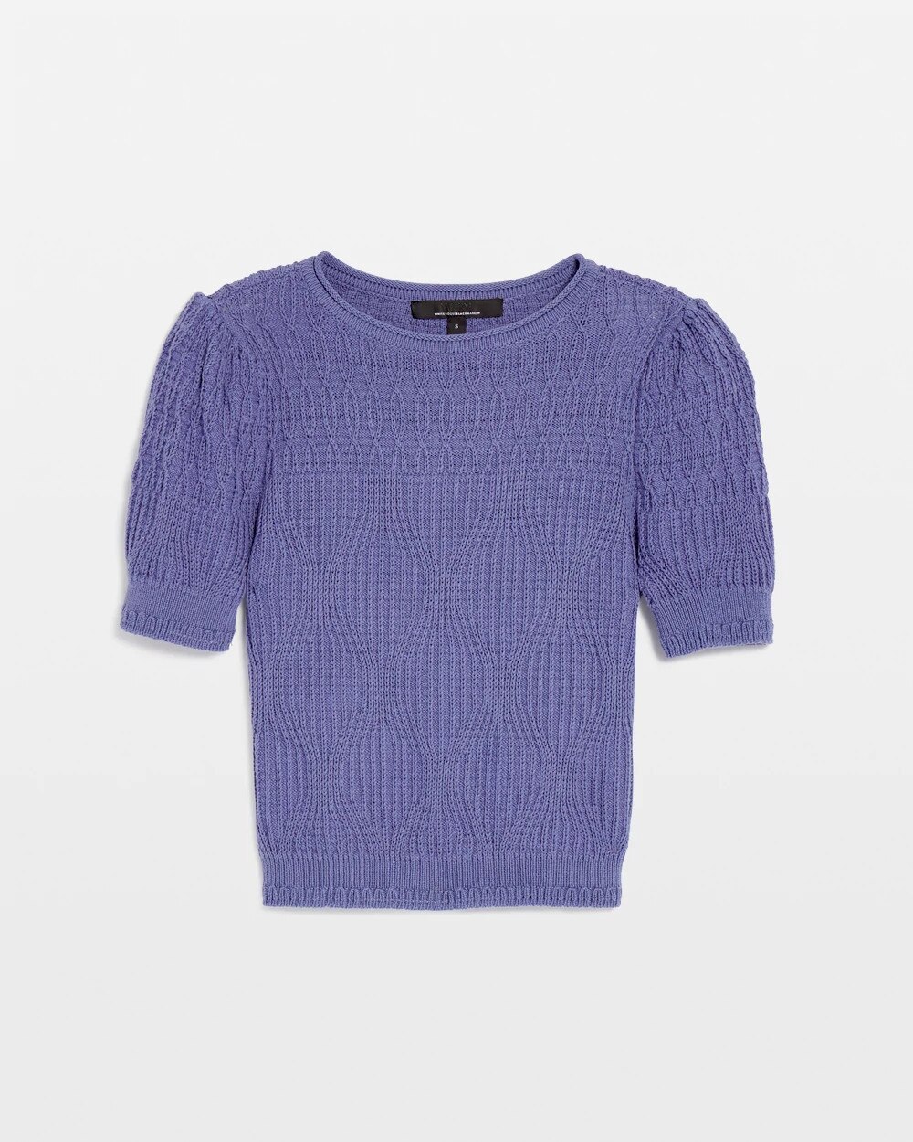 Novelty Stitch Puff Sleeve Pullover