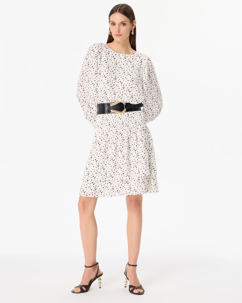 Smocked Blouson Mini Dress click to view larger image.