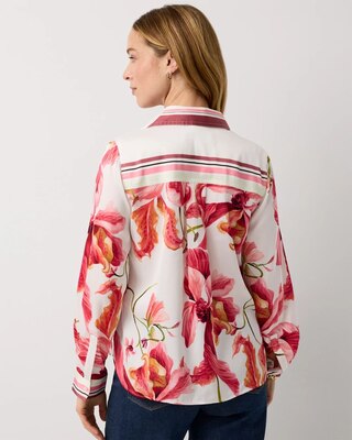 Satin Placed Print Shirt click to view larger image.