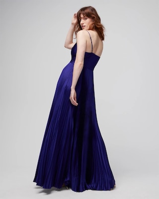Satin Pleated Maxi Dress