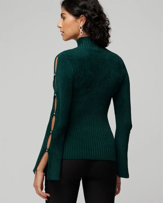 Chenille Cutout Sleeve Pullover