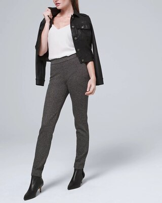 Straight-Leg Speckled Ponte Pants