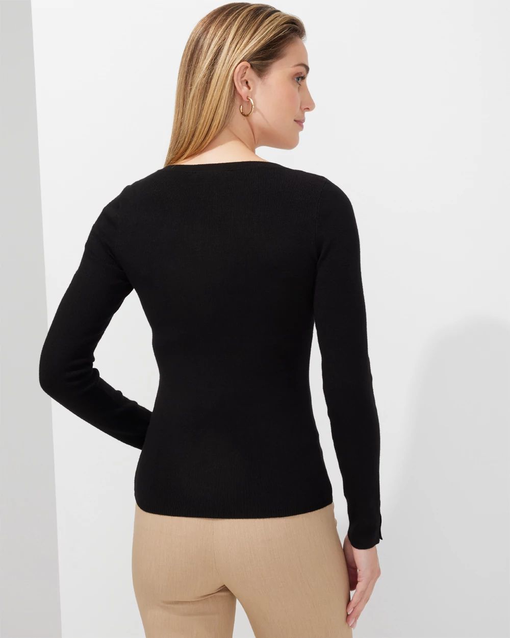 Outlet WHBM V-Neck Pullover Sweater click to view larger image.
