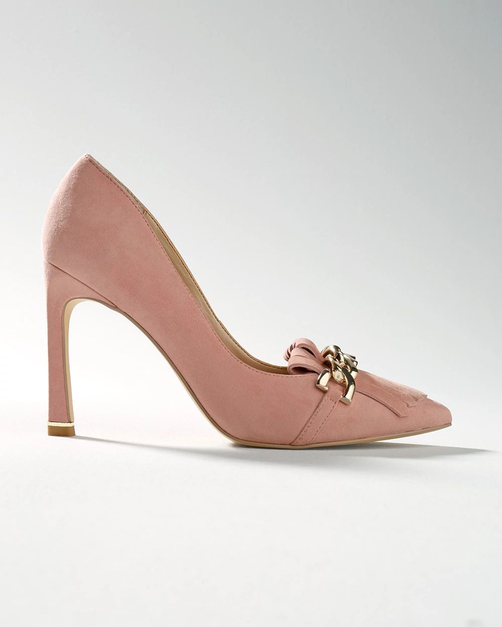 Suede Fringe High-Heel Pump