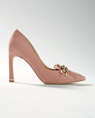 Suede Fringe High-Heel Pump