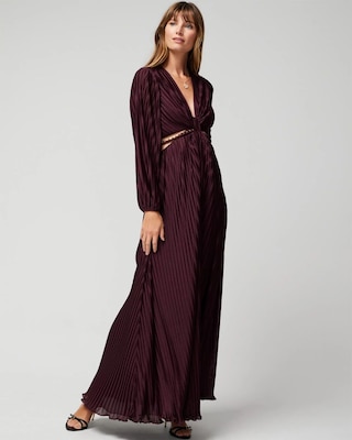 Long Sleeve Chain Cutout Maxi Dress